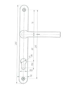 Ручка дверная Zenit (Зенит) на планке РФ1-85.25 (85 мм) черный матовый