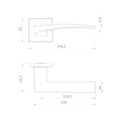 Ручка Punto (Пунто) раздельная K.EST.Q52.SHARM SN-3 матовый никель