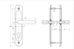 Ручка дверная Zenit (Зенит) на планке РФ1-68.02 медь