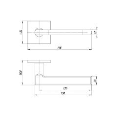 Ручка Punto (Пунто) раздельная K.ARC.Q52.PLUTON SN-3 матовый никель