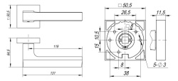 Ручка Fuaro (Фуаро) раздельная K.DM51.FLASH (FLASH DM) CP/WH-19 хром/белый