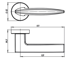 Ручка Armadillo (Армадилло) раздельная R.URB52.SQUID (SQUID URB9) АВ-7 бронза