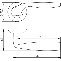 Ручка Punto (Пунто) раздельная R.TL54.BOSTON (BOSTON TL) CF-17 кофе