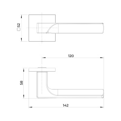 Ручка Ajax (Аякс) раздельная K.JS51.ALETTO BL-24 черный