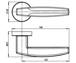 Ручка Armadillo (Армадилло) раздельная R.URB52.ARC (ARC URB2) SN/CP-3 матовый никель/хром