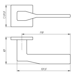 Ручка Armadillo (Армадилло) раздельная K.USS52.GRAND (GRAND USS) MWSC-33 итальянский тисненый