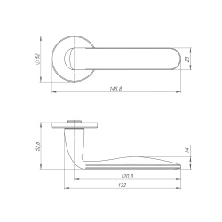 Ручка Punto (Пунто) раздельная R.ARC.R52.EXTRA SSG-39 сатин. золото