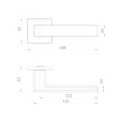 Ручка Punto (Пунто) раздельная K.EST.Q52.MEGA BL-24 черный