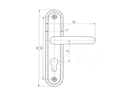 Ручка дверная Absolyute (Абсолют) на планке РФ1-55.08 (бронза)