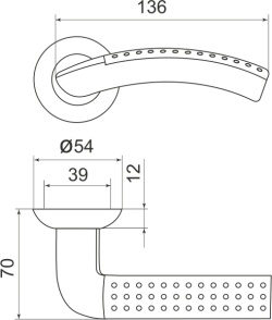 Ручка Armadillo (Армадилло) раздельная R.LD54.Libra26 (Libra LD26) SN/CP-3 матовый никель/хром