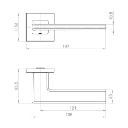 Ручка Fuaro (Фуаро) раздельная K.ZL52.HORIZON SSC-16 сатинированный хром