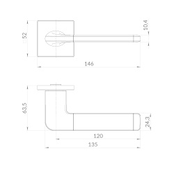 Ручка Punto (Пунто) раздельная K.EST.Q52.AVALON SK CP-8 хром