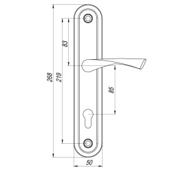 Ручка Punto (Пунто) на планке HANDLE90.CRONA.04-85 (P90 8504 CRONA) AB бронза