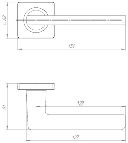 Ручка Ajax (Аякс) раздельная K.JK51.IND TESTA BL-24 черный (белая коробка)