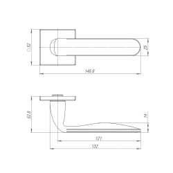 Ручка Punto (Пунто) раздельная K.ARC.Q52.EXTRA GR-23 графит