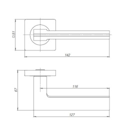 Ручка Punto (Пунто) раздельная K.ZQ51.ROTO (ROTO ZQ) GR-23 графит