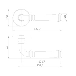 Ручка Punto (Пунто) раздельная R.EST.R52.VERONA CP-8 хром
