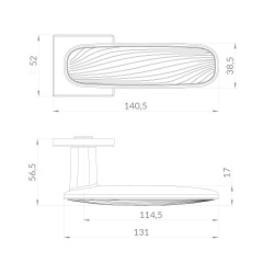 Ручка Punto (Пунто) раздельная K.EST.Q52.SHADE SSG/WH-39 сатинированное золото/белый