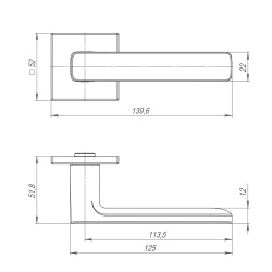 Ручка Punto (Пунто) раздельная K.ARC.Q52.VIVA SN-3 мат.никель