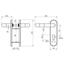 Ручка Fuaro (Фуаро) дверная FP.DH172.0433 NE (B2B) (8x120) с пружиной BL-24 черный