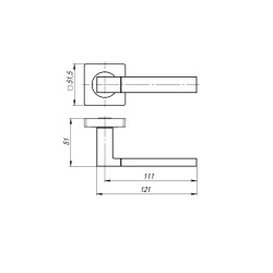 Ручка Ajax (Аякс) раздельная K.JK51.BASE SN-3 мат.никель (белая коробка)